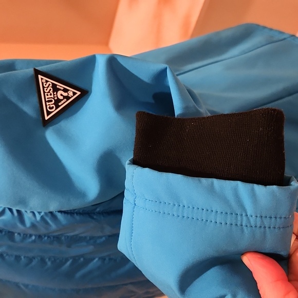 Guess blue jacket medium size hooded coat - Picture 6 of 16